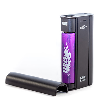 Eleaf iStick 100W TC vue sur un logement d'accumulateur