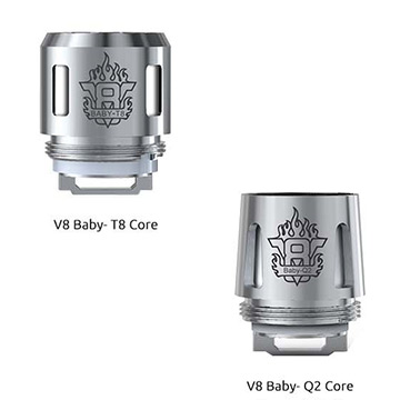 Résistances V8 Q2 et V8 T8 incluses dans le kit TFV8 Baby