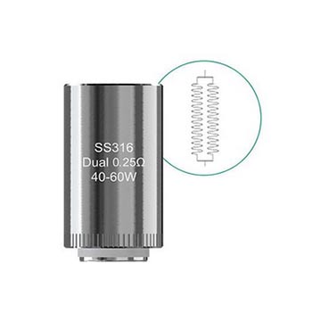 Résistance Eleaf Dual SS316 0.25 Ohm VW et TC