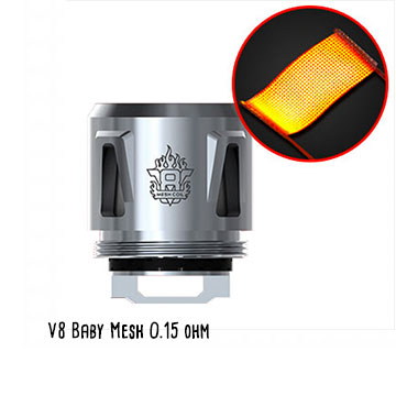 Résistance Smoktech V8 Baby Mesh, grande surface de chauffe