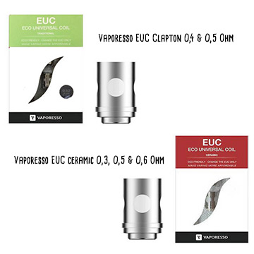 Résistances Vaporesso EUC Clapton ou Ceramic