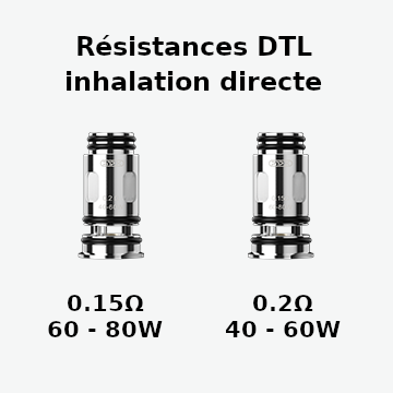 Résistances Voopoo PnP-X DTL inhalation directe