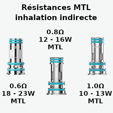 Résistances Voopoo PnP-X MTL inhalation indirecte