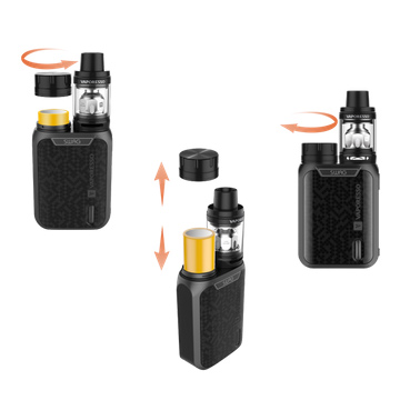 détail du compartiment accumulateur de la Modbox Vaporesso Swag 80W TC