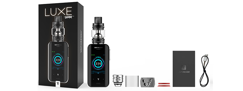 Contenu du pack Vaporesso Luxe 220W et SKRR