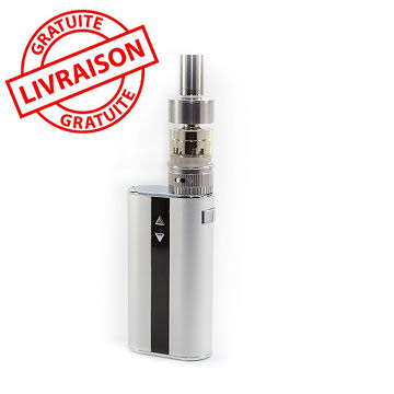 cigarette électronique composée d'une batterie Eleaf iStick et d'un clearomiseur Atlantis