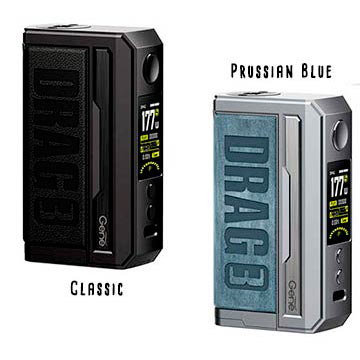 Voopoo Drag 3 177W Classic et Prussian Blue