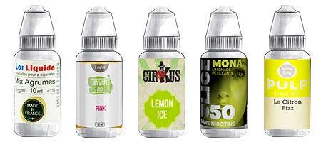 Assortiment de eLiquides saveur agrumes