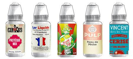 Assortiment de 5 e-liquides arôme fruits d'été