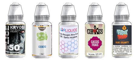 Assortiment de 5 e-liquides fruits ultra frais