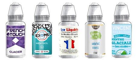 Assortiment de 5 e-liquides menthe glaciale