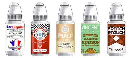 Assortiment de 5 e-liquides Tabac blond