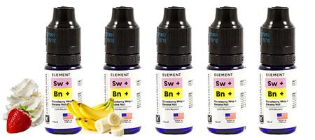 Lot de 5 E-liquides Element Strawberry Whip et Banana Nut