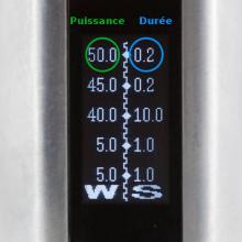 Mode Curve : 2 colonnes permettent le réglage de la puissance ou de la durée