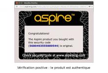 Code d'authentification validé : le produit est authentique